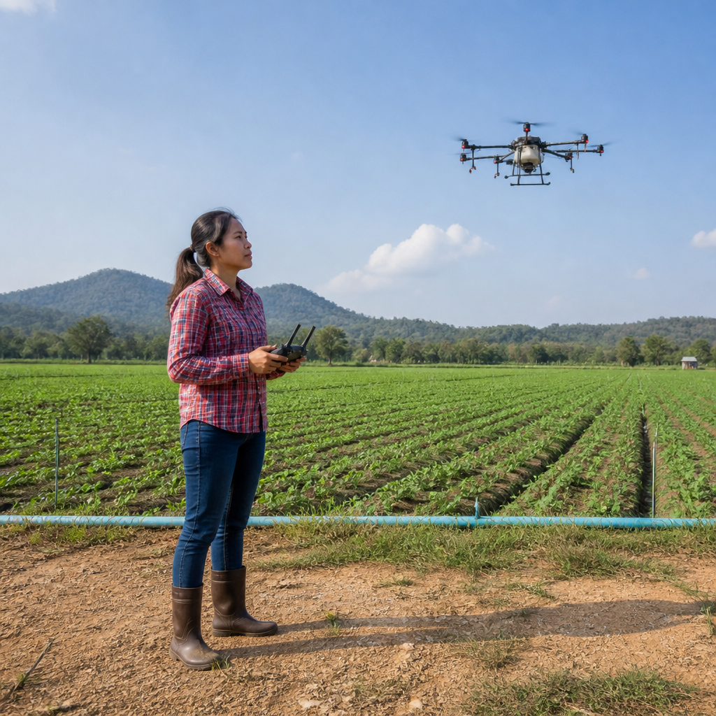 เปิดพิมพ์เขียวอนาคตที่เกษตรกรยุคใหม่ใช้ Agricultural Drone เชื่อม Smart Farming เข้ากับตลาดเกษตรอินทรีย์โลกจนผู้บริโภคสแกนคิวอาร์โค้ดแล้วเห็นเส้นทางผลผลิตทุกลูกตั้งแต่ฟาร์ม